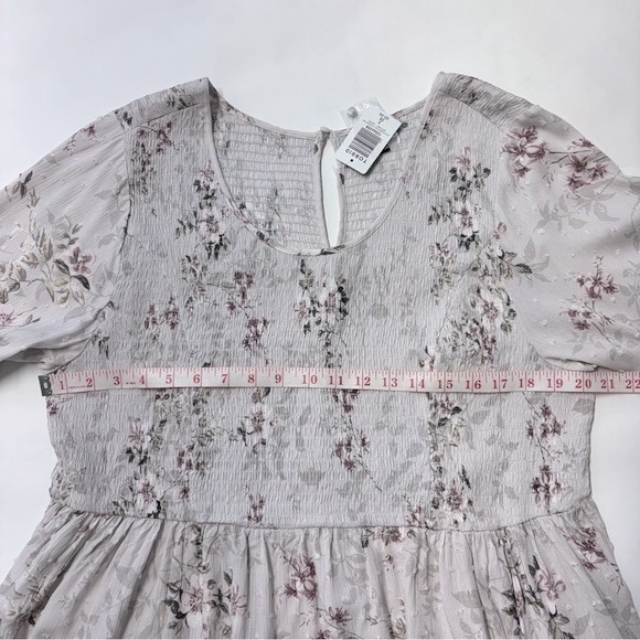 Torrid Victorian Babydoll Crinkle Gauze Midi Top Blouse Floral Ivory Plus Size 3 - Picture 13 of 16